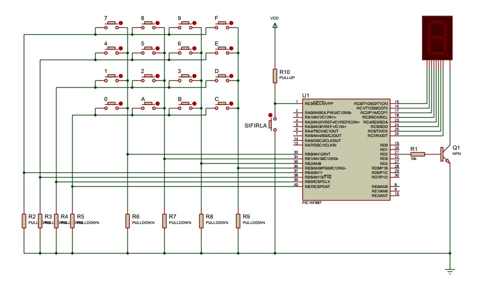 PIC16F887 Assembly ile 4x4 Tuş Matrix Tarama